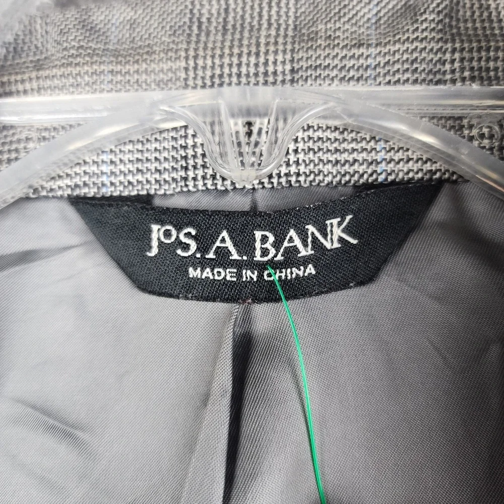 Jos. A. Bank Blazer Mens 43R Grey Silk Camelhair Signature Glen Plaid Sport Coat